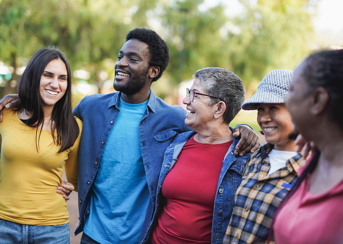 Multiracial People Smiling